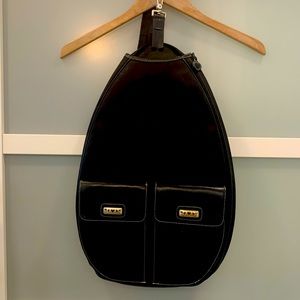 Rare Brighton Tennis Racket Cover Black Leather